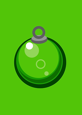 Green xmas ball ornament