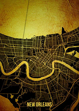 New Orleans gold map