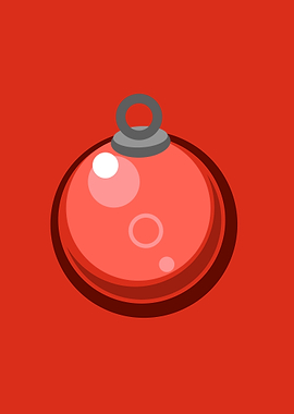 Red xmas ball ornament
