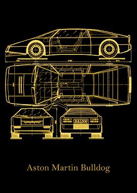 Aston Martin Bulldog gold