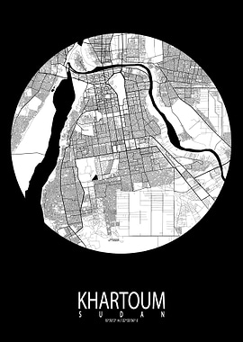 Khartoum City Map Moon