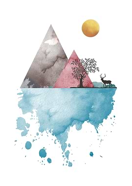 Mountain Deer and Ocean