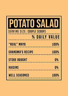 Potato Salad Label Decor
