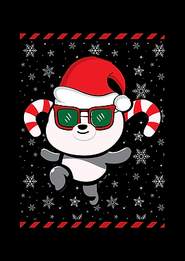 Christmas Panda With Candy