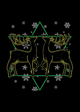 Deer Winter Snow Design