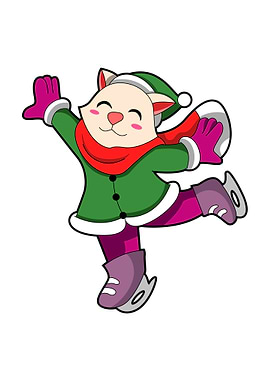 Cat Ice skater Ice skating