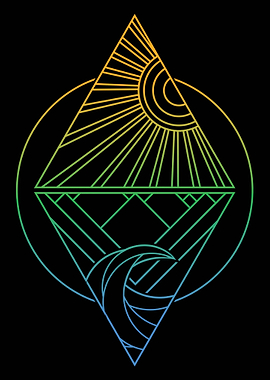 Sunset and Mountains lines