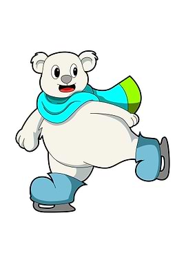 Bear Ice skating Scarf