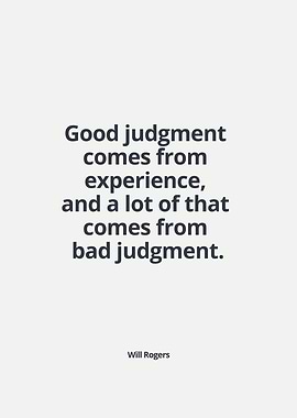 Good judgement