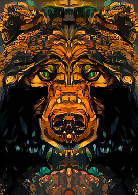 Bear abstract Tattoo style