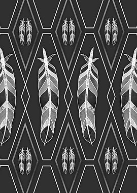 Monochrome feather art