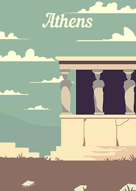 Athens retro poster