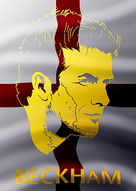 David Beckham Flag Gold