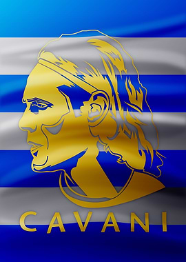 Edinson Cavani Flag Gold