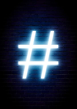 hashtag hashtags neon