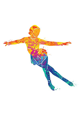 Watercolor Figure Skating