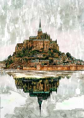 Mirrored Castle Abstract