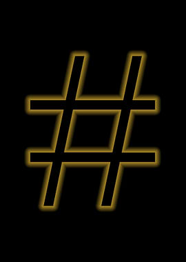hashtag hashtags glow gold
