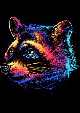 Colorful Raccoon