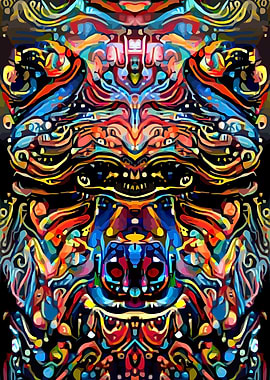 Bear Abstract Psy Tattoo