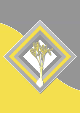 Grey and Yellow Crocus Art