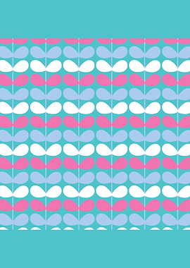 Blue Colorful Stem Pattern