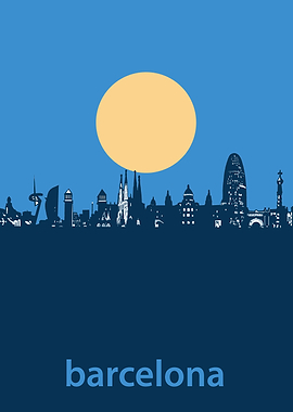 barcelona minimal blue