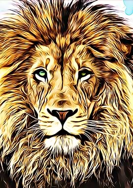 Lion head digital art