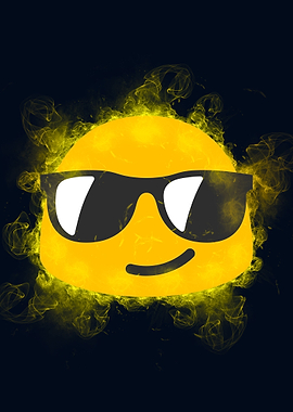 smile with glasses emoji