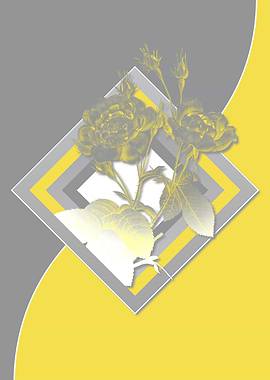Yellow and Gray Roses Art