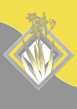 Gray and Yellow Lily Art