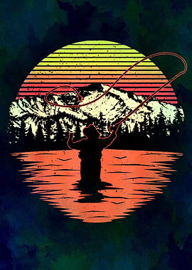 Retro Vintage Fly Fishing