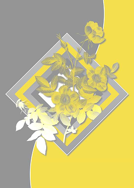 Yellow and Gray Roses Art