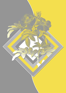 Yellow and Gray Roses Art