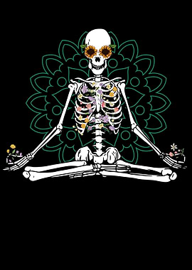 Skeleton And Sunflower