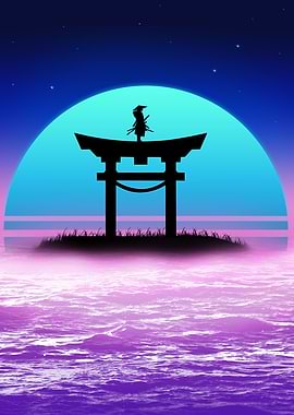 samurai 80s synthwave