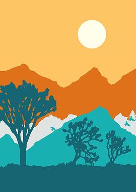 Mountains and the Sunset