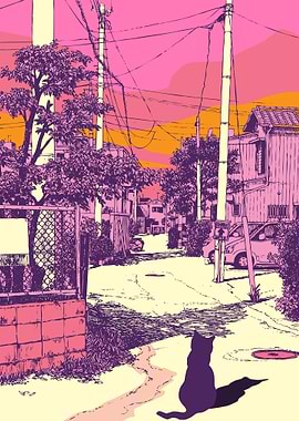 Japan City Pop Cat 8