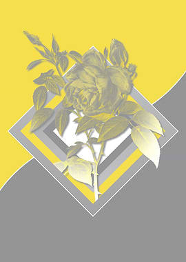 Yellow Geometric Roses Art