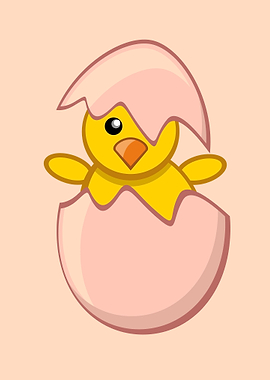 Newly hatched chicken eggs