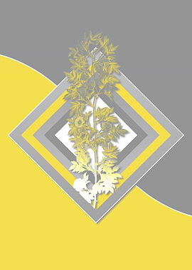 Yellow Geometric Roses Art