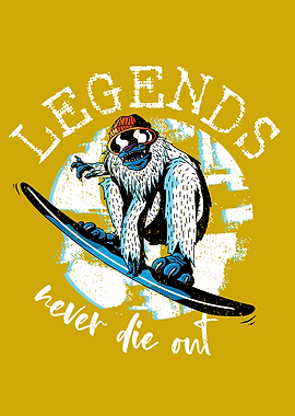 Snowboarding Yeti