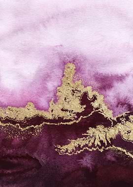 Magenta Gold Abstract 06