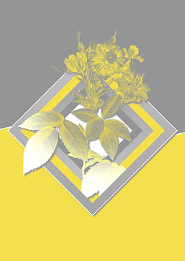 Yellow Geometric Roses Art
