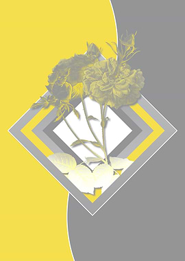 Yellow Geometric Roses Art