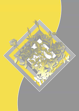 Yellow Geometric Roses Art