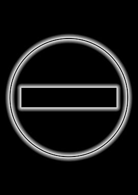 no entry road sign glow