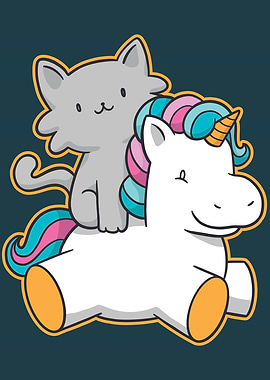CAT RIDING UNICORN