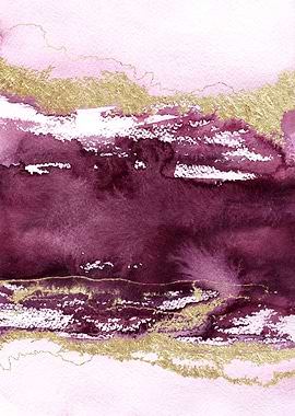 Magenta Gold Abstract 02