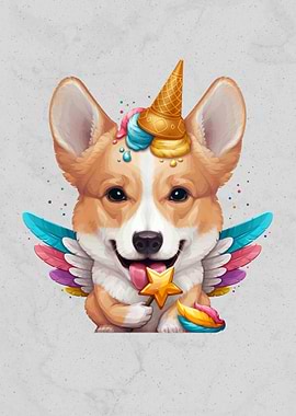 Corgi Ice Cream Unicorn